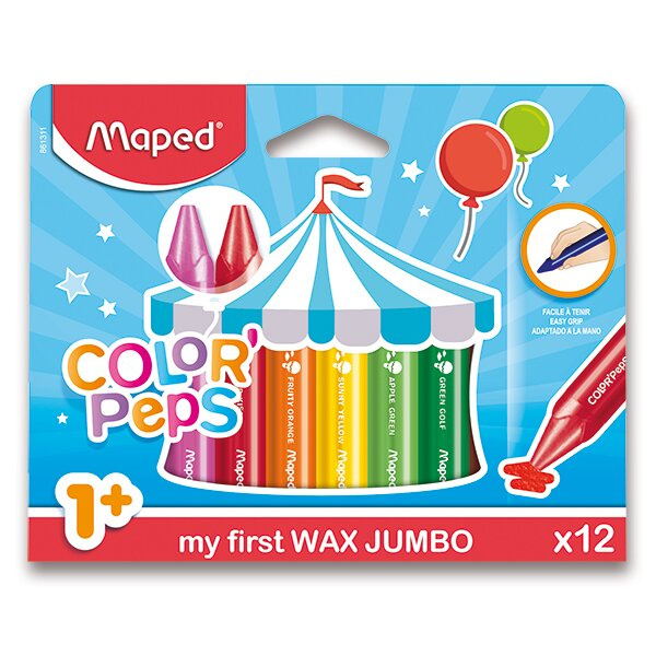 MAPED Trojhranné voskové pastelky Wax Early Age Jumbo 12ks