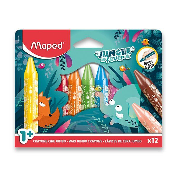 Voskovky Maped Jungle Fever Jumbo 12 barev Maped