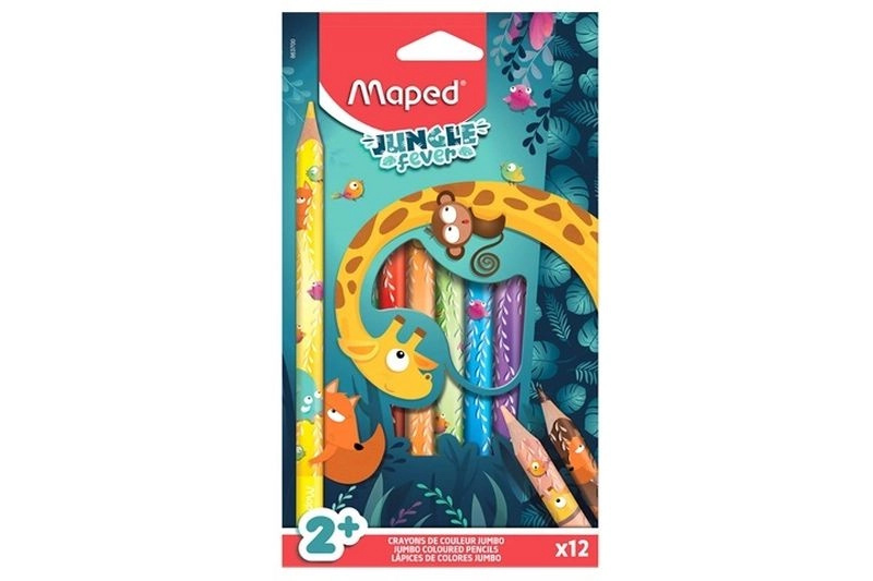 Voskovky Maped Jungle Fever Jumbo 12 barev Maped