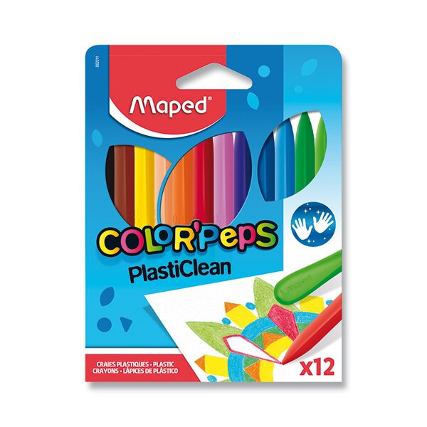 MAPED Trojhranné plastové pastelky Color'Peps PlastiClean 12ks