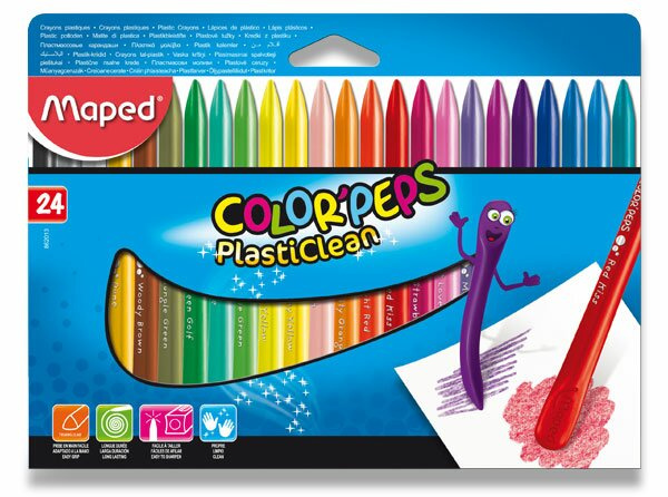 MAPED Trojhranné plastové pastely Color'Peps PlastiClean 24ks