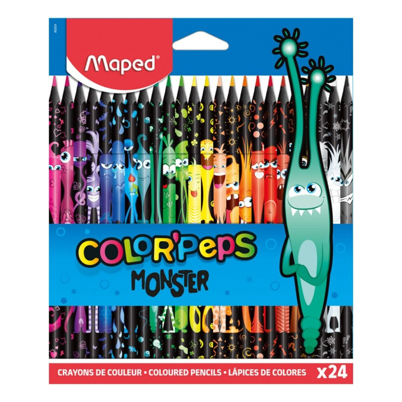 MAPED Pastelky trojboké Color'Peps Monster 24ks