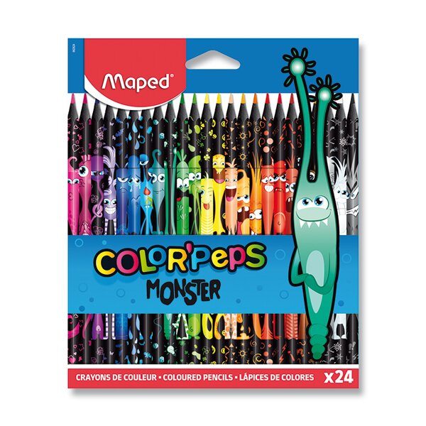 MAPED Pastelky trojboké Color'Peps Monster 24ks