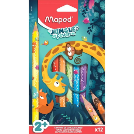 Pastelky Jungle Fever Jumbo 12 ks