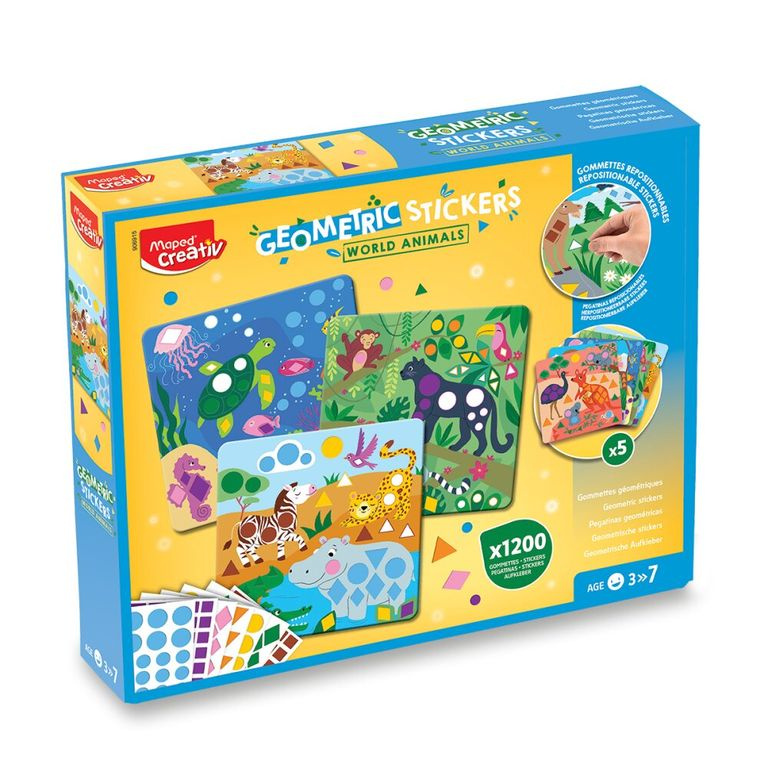 Maped Creativ Geometric Stickers - kreativní sada - World Animals
