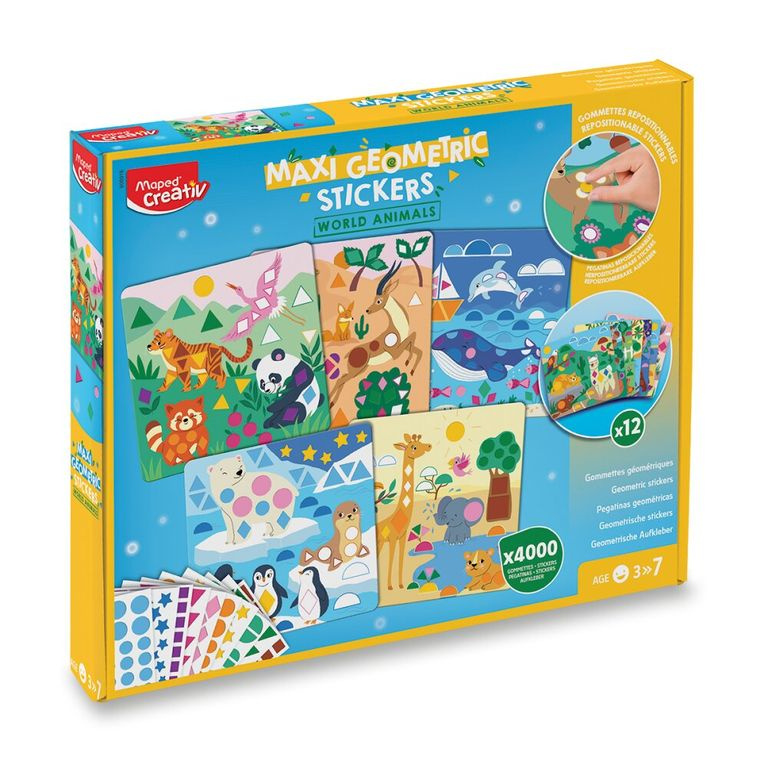 Maped Creativ Maxi Geometric Stickers - kreativní sada - World Animals