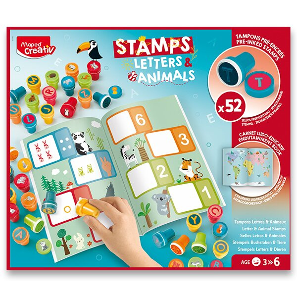 Sada Maped creativ Stamps Alphabet a Animals 26 + 26 ks razítek Maped