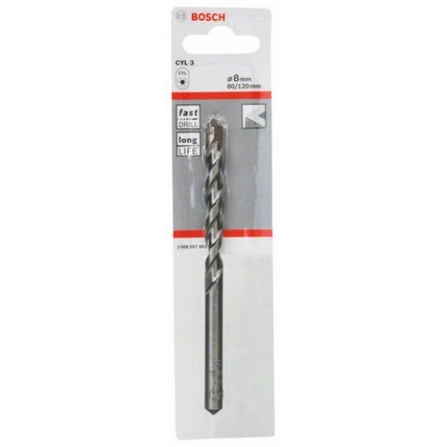 Bosch Spirálový vrták do betonu CYL-3 Silver Percussion, 8 x 80 x 120 mm