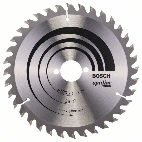 Kotouč pilový Bosch Optiline Wood 190×30×2,6 mm 36 z.