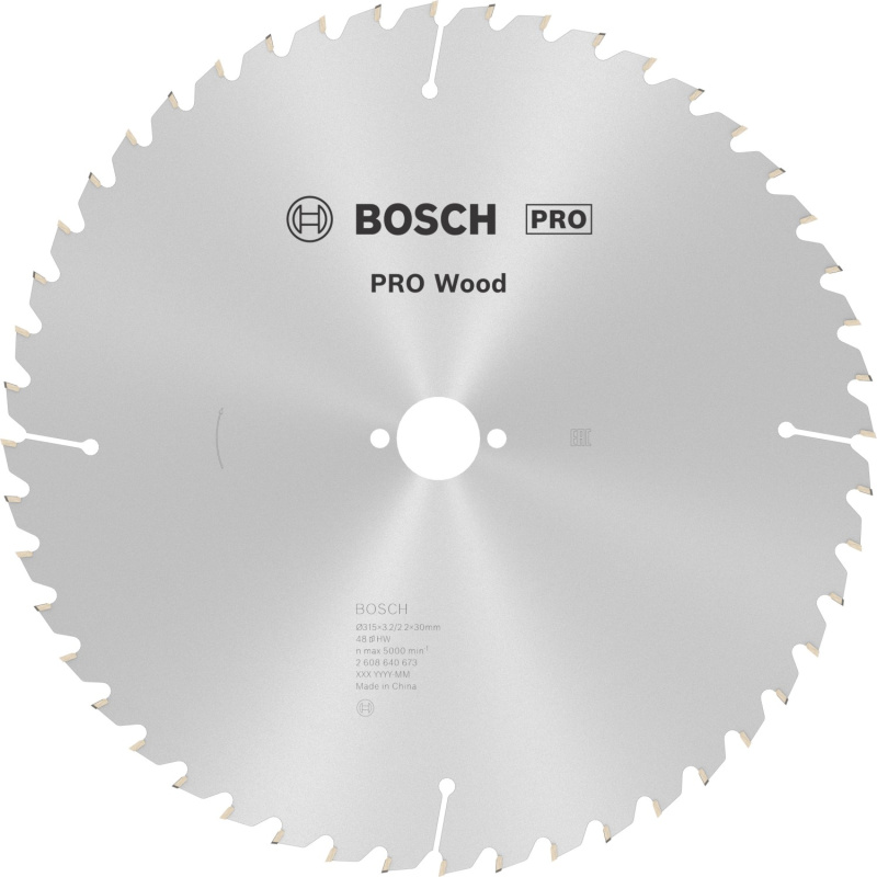 Bosch Pilový kotouč PRO Wood pro okružní pilu pr. 315 x 30mm, 3,2/2,5mm (48zubů)