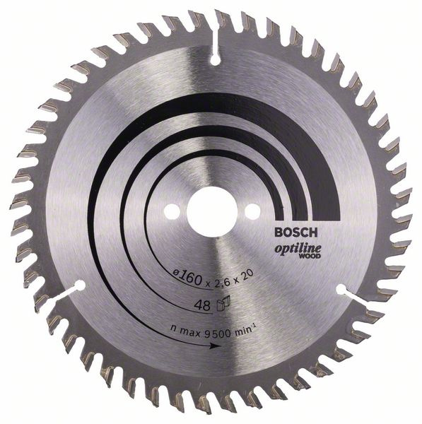 Kotouč pilový Bosch Optiline Wood 160×20/16×2,6 mm 48 z.