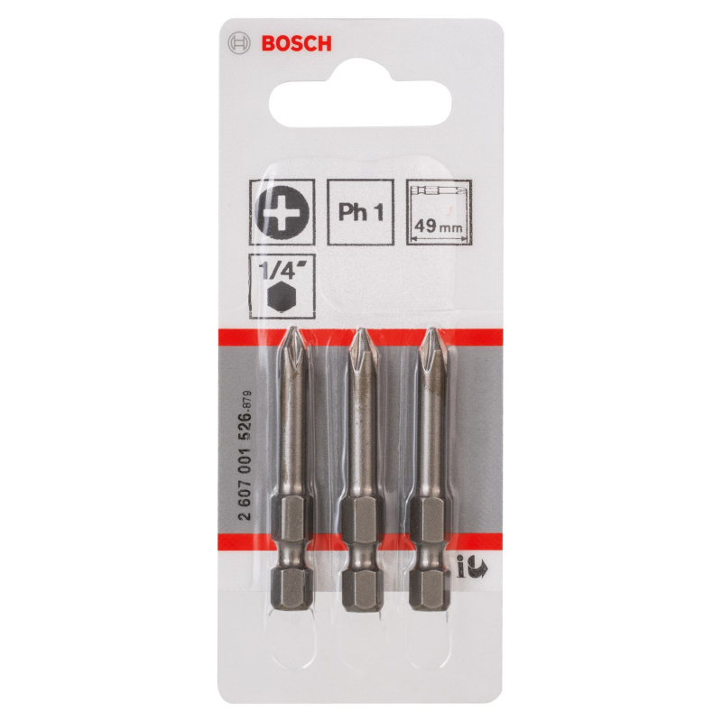 Bosch Šroubovací nástavec Extra Hard PH1, 49 mm, 3 ks