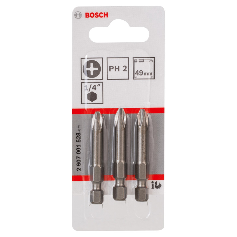 Bosch Šroubovací nástavec Extra Hard PH2, 49 mm, 3 ks