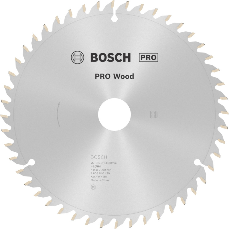 Bosch Pilový kotouč PRO Wood pro okružní pilu pr. 210 x 30mm, 2/1,4mm (48zubů)