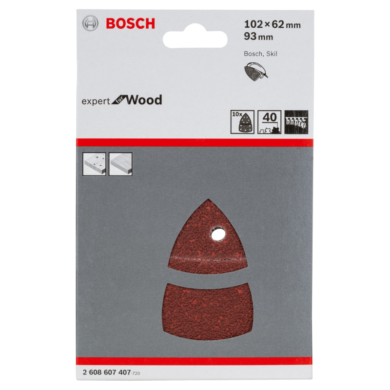 Bosch Papír brusný G 40 sada 10 ks, 102 x 62 mm