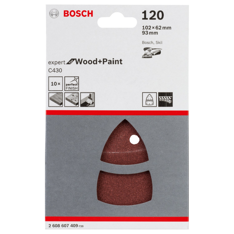 Bosch Papír brusný G 120 sada 10 ks, 102 x 62 mm