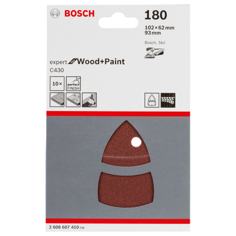 Bosch Papír brusný G 80 sada 10 ks, 102 x 62 mm