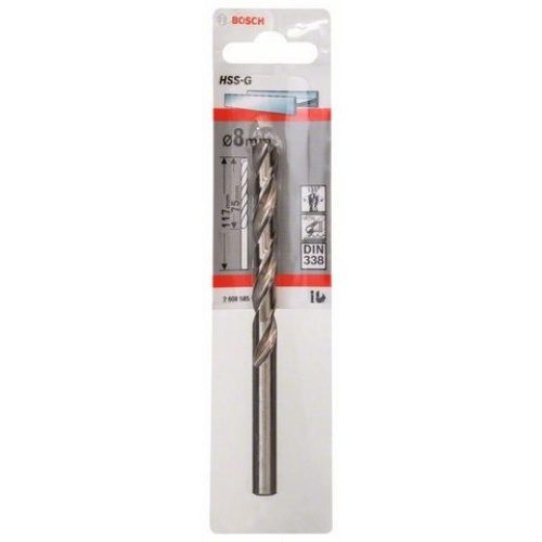 Bosch Vrták do kovu Pro HSS-G DIN 338 8 mm x 75 mm x 117 mm