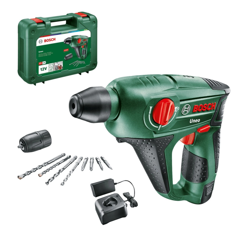 Bosch Akumulátorové vrtací kladivo Uneo + 1x2,0 Ah + nabíječka