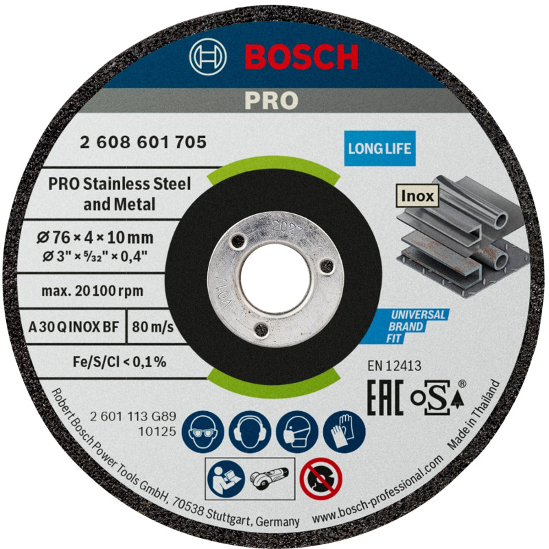 Bosch Hrubovací kotouč PRO Stainless Steel and Metal 76x4x10mm 2ks(2 608 601705)