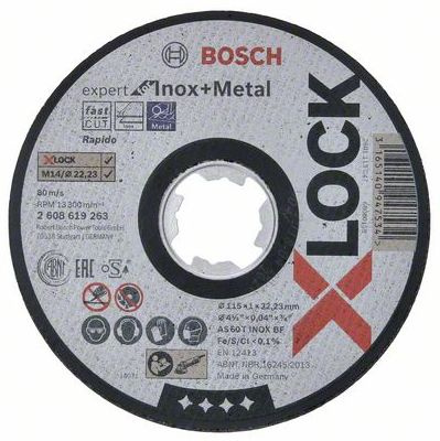 Bosch Řezací kotouč X-LOCK PRO Stainless Steel and Metal pr. 115 x 22,23mm, 1ks
