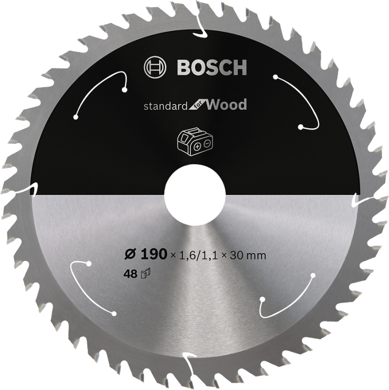 Kotouč Bosch Standard for Wood AKU 190×30×1,1 mm 48 z.
