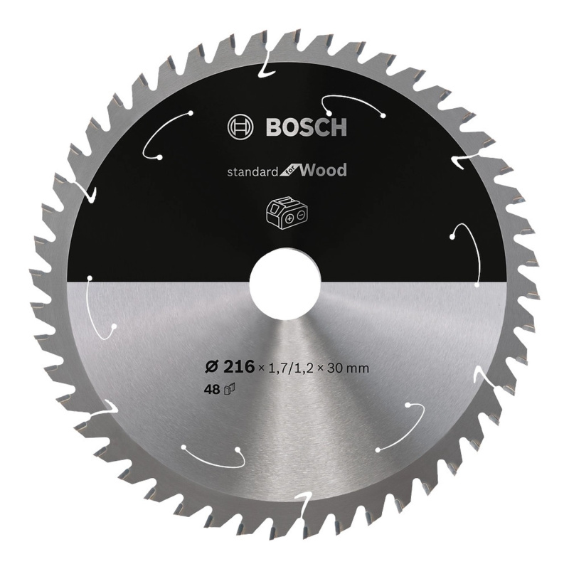 Bosch Pilový kotouč Standard for Wood pro aku pily, T48, 216 x 1,7/1,2 x 30 mm