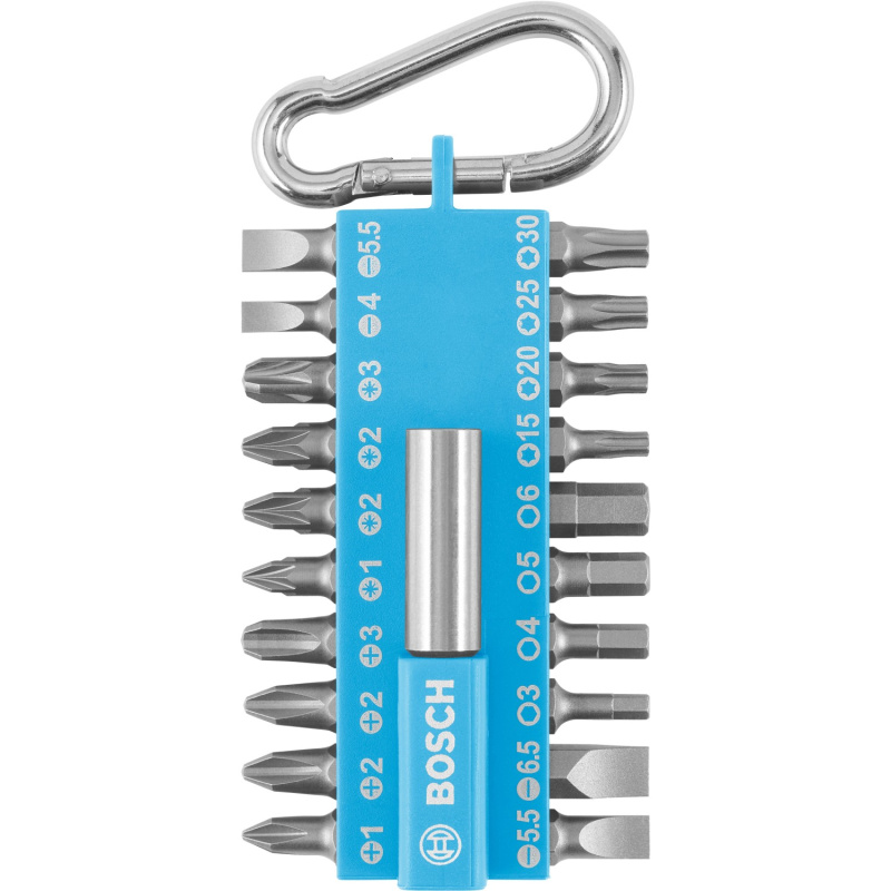 Bosch Sada šroubovacích bitů s karabinou, světle modrá, 21dílná