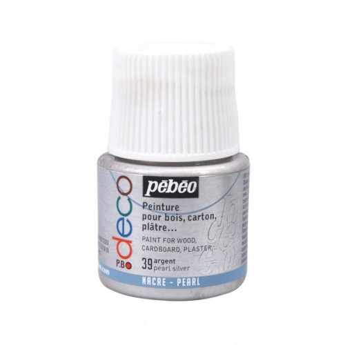Akrylová barva Déco 45ml perleťová - stříbrná