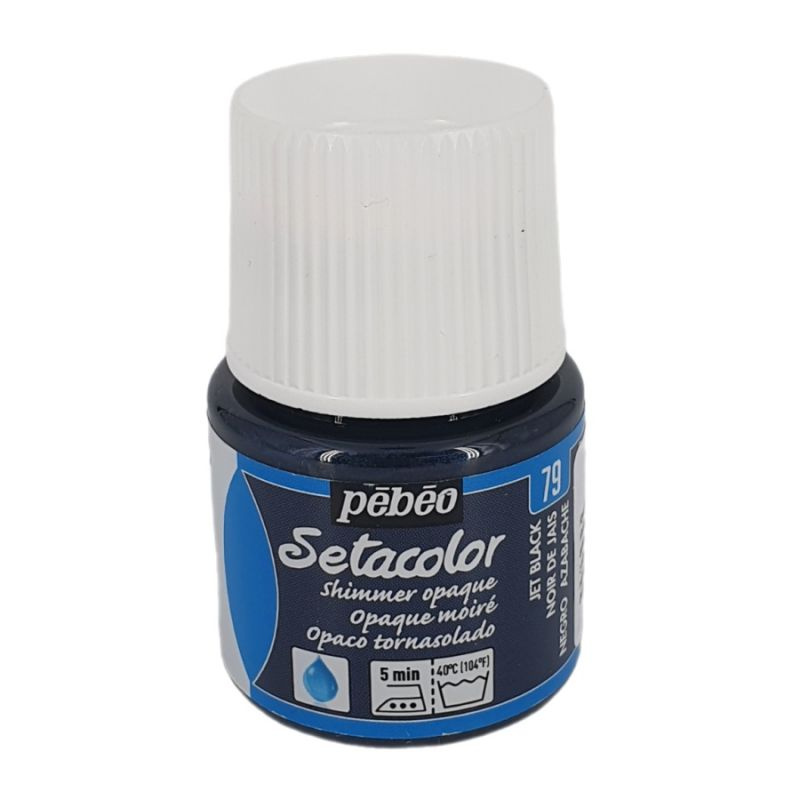 Setacolor 45ml metalická černá barva na textil