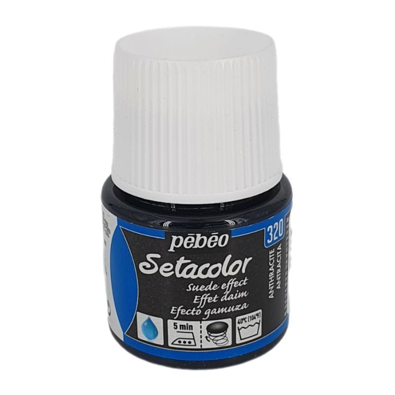 Setacolor 45ml 3D semišový efekt - antracitová