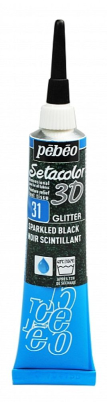 Pébeo Textilní kontura Pébeo třpytivá, 20 ml - VYBERTE ODSTÍN - Textilní kontura Pébeo třpytivá, 20 ml - černá