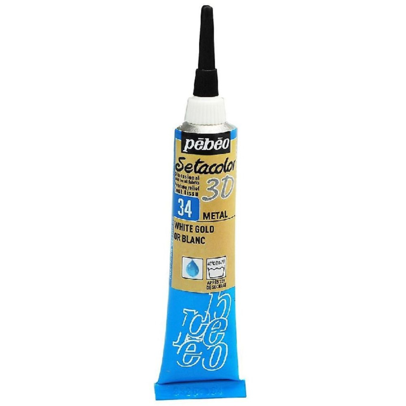 Pébeo Textilní kontura Pébeo metalická , 20 ml - VYBERTE ODSTÍN - Textilní kontura Pébeo metalická, 20 ml - bílé zlato