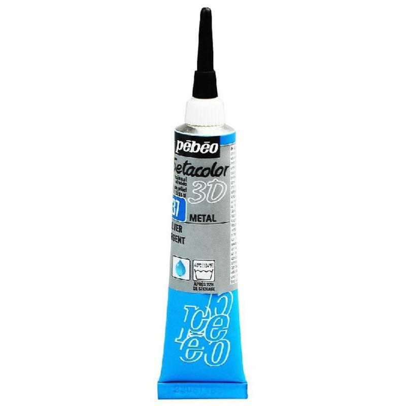 Pébeo Textilní kontura Pébeo metalická , 20 ml - VYBERTE ODSTÍN - Textilní kontura Pébeo metalická, 20 ml - stříbrná