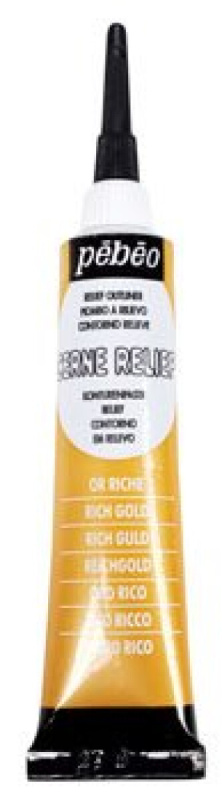 Kontura na sklo Cerne Relief 20ml – zlatá bohatá