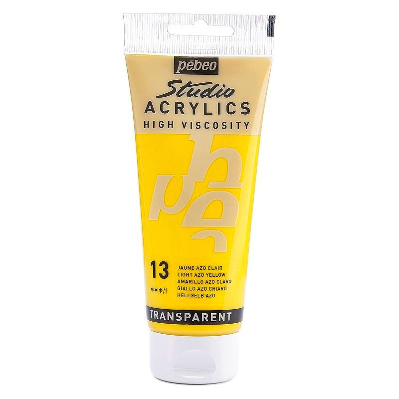 Akrylová barva Studio Acrylics transparent světle žlutá Azo 100ml