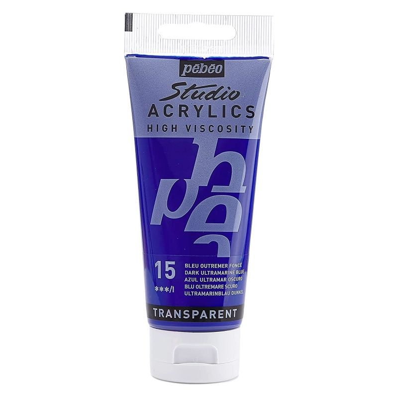 Akrylová barva Studio Acrylics transparent tmavý ultramarín 100ml