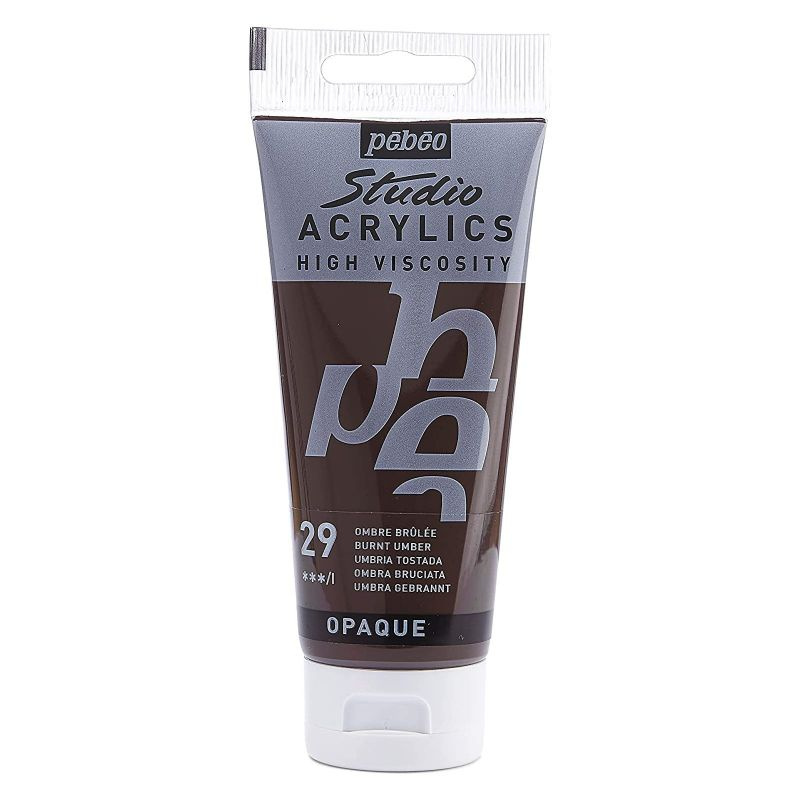 Akrylová barva Studio Acrylics pálená hnědá 100ml