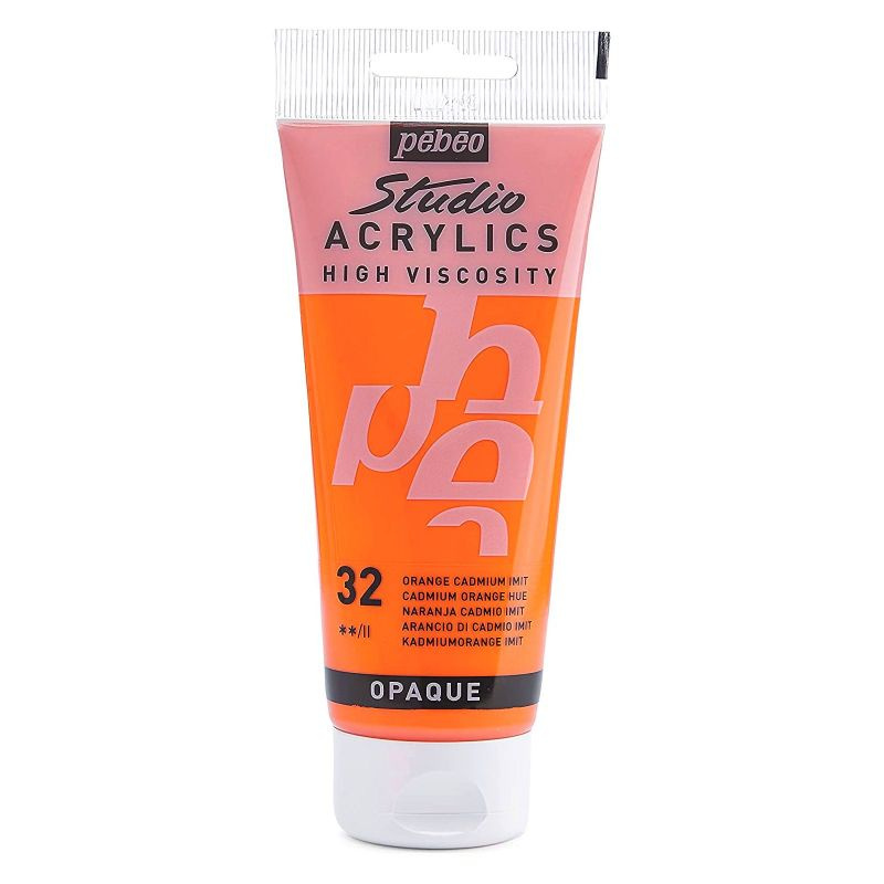 Akrylová barva Studio Acrylics kadmium oranžová 100ml