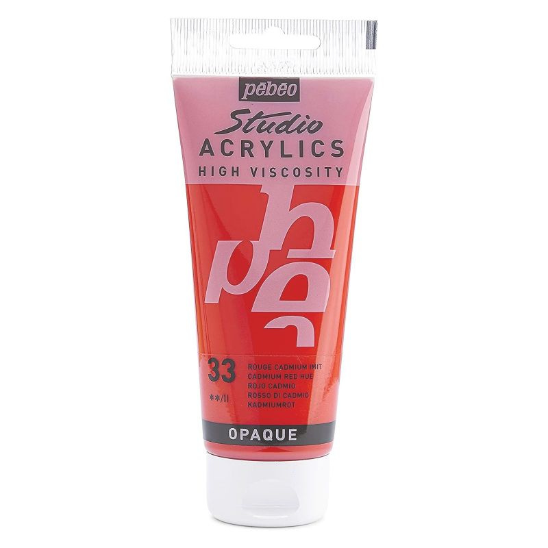 Akrylová barva Studio Acrylics kadmium červená 100ml