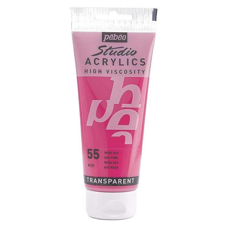 Akrylová barva Studio Acrylics transparent sytá růžová 100ml