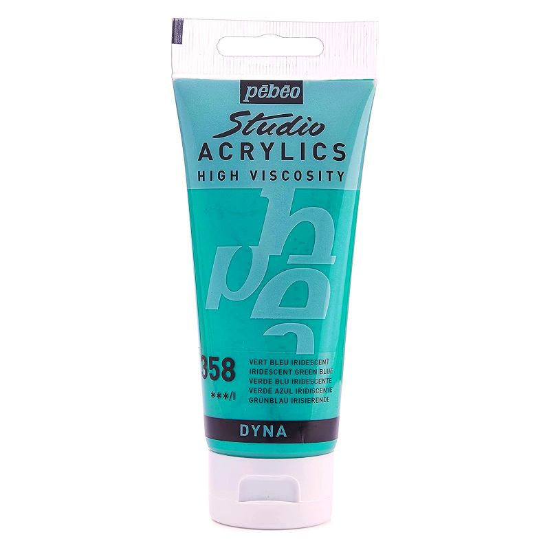 Akrylová barva Studio Acrylics iridescent zeleno modrá 100ml