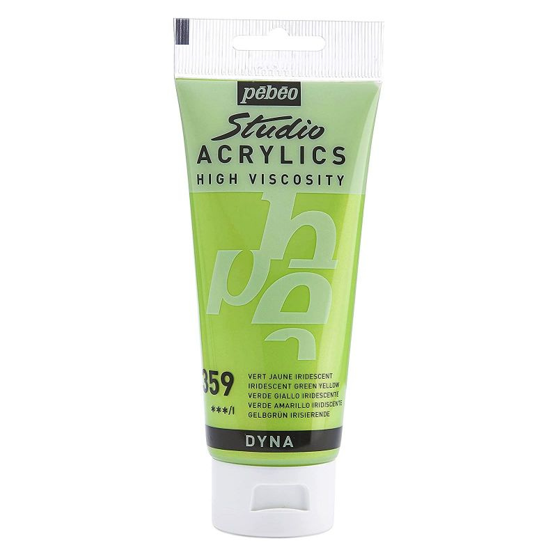 Akrylová barva Studio Acrylics iridescent zeleno žlutá 100ml