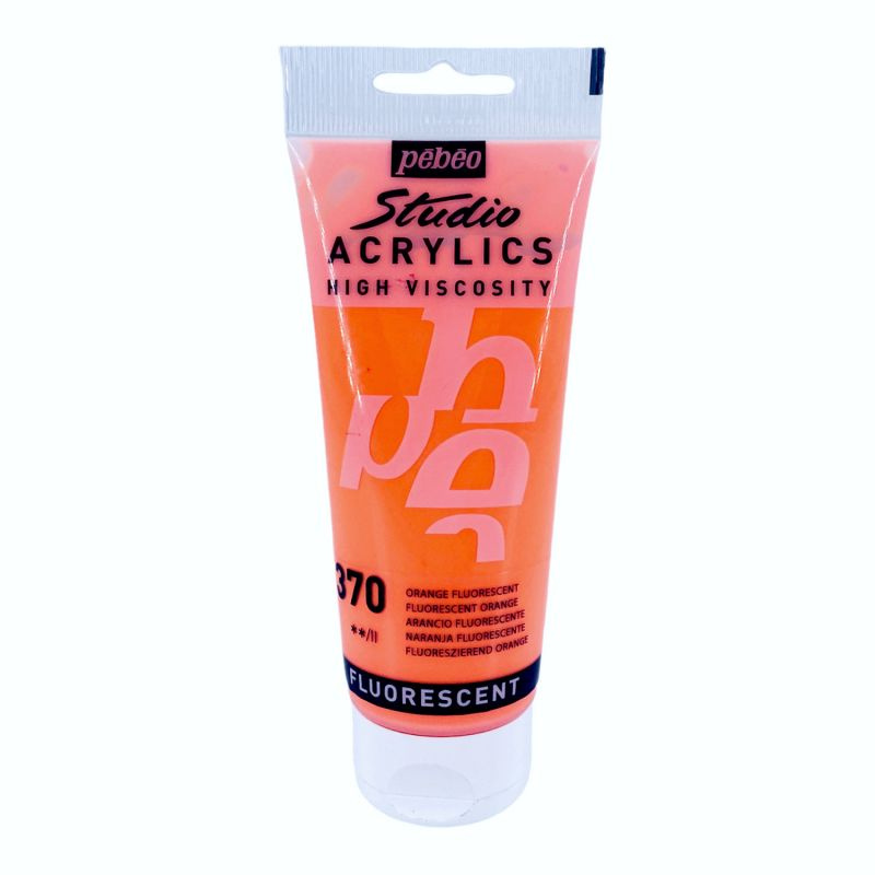 Akrylová barva Studio Acrylics fluorescent oranžová 100ml