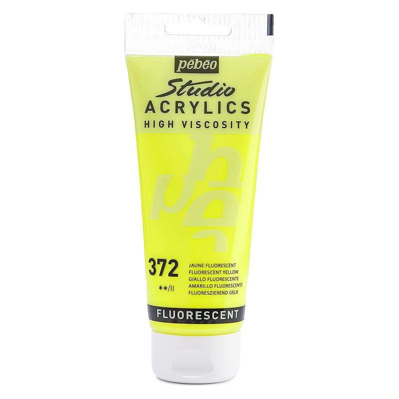 Akrylová barva Studio Acrylics fluorescent žlutá 100ml