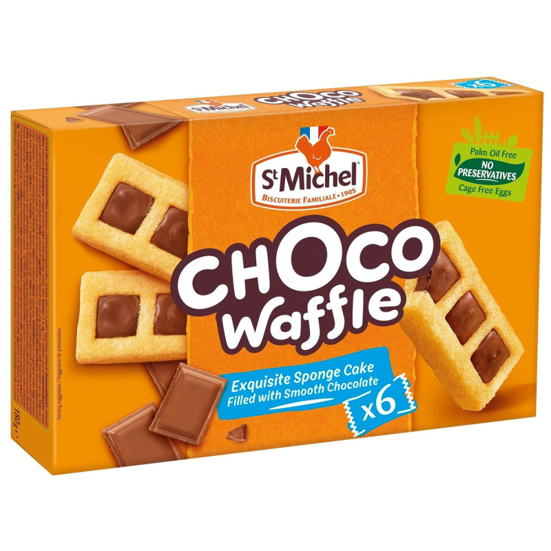 St Michel Choco Waffle - měkké pečivo s mléčnou čokoládou - 180 g