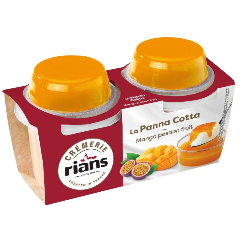 Rians Panna Cotta s mangem a ovocným pyré 2×120 g