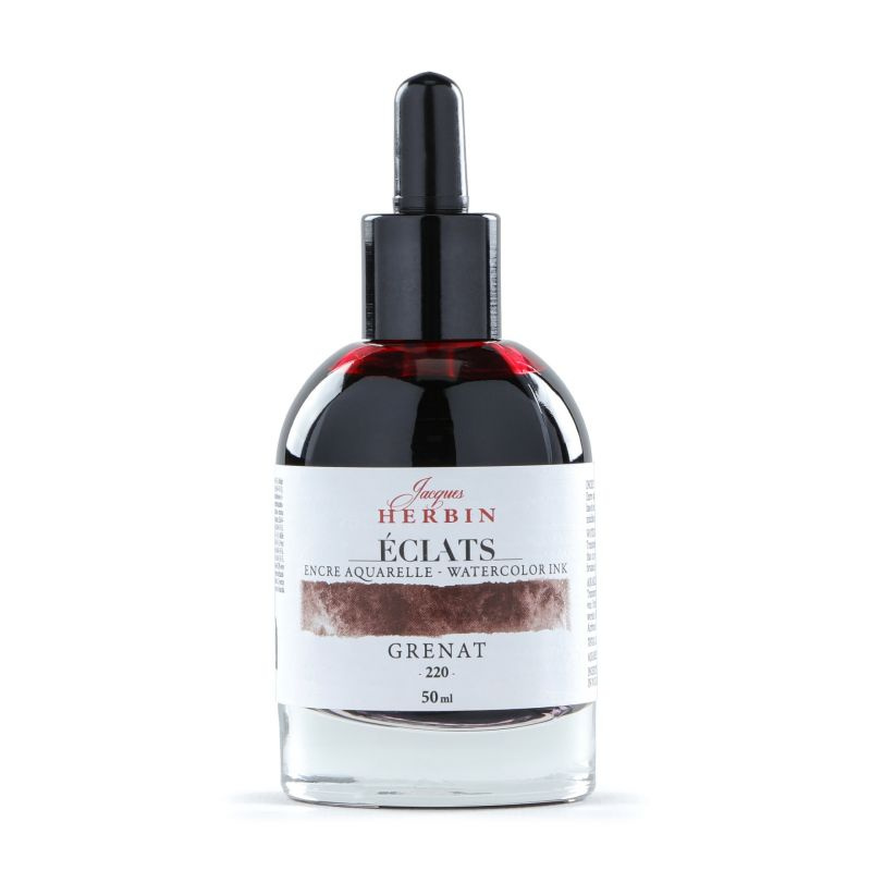 Jacques Herbin akvarelový inkoust (50ml) granátová hnědá