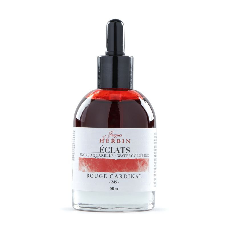 Jacques Herbin akvarelový inkoust (50ml) cardinal červená
