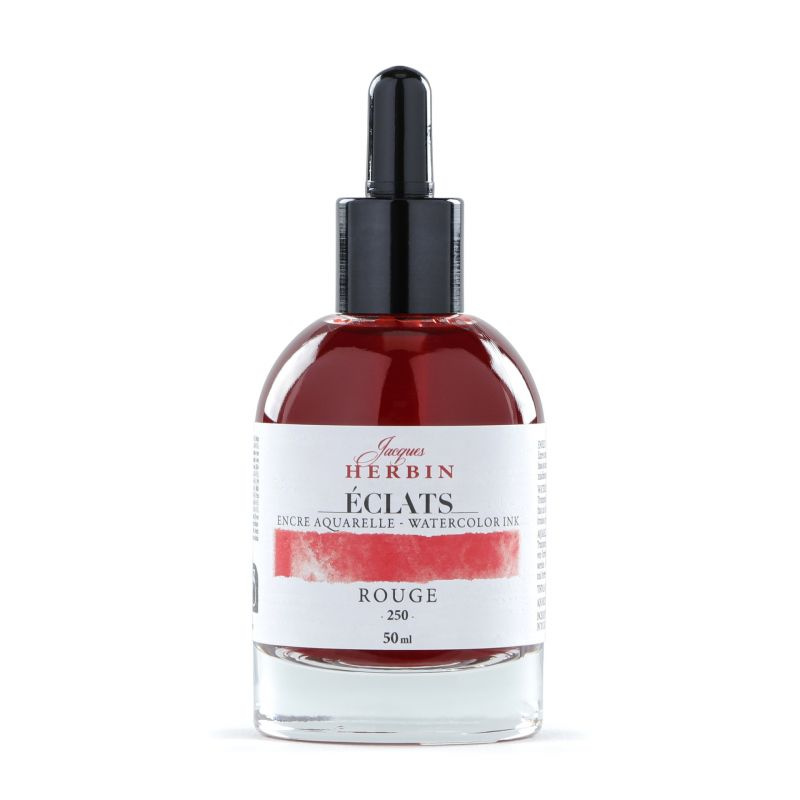 Jacques Herbin akvarelový inkoust (50ml) červená